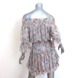 MISA Geroux Off the Shoulder Mini Dress Pink Floral Print Size Small