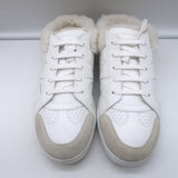 Christian Dior Star shearling-lined white leather sneakers, authentic pre-owned, gently worn luxury