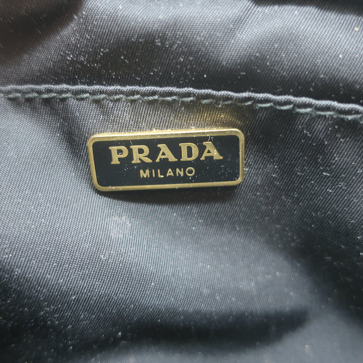 Prada Tessuto Mini Camera Crossbody Bag Black Nylon &amp; Saffiano Leather Clutch
