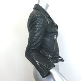 AllSaints Papin Leather Biker Jacket Black Size US 0