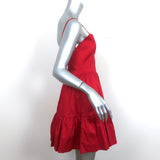 Andres Otalora Marbella Open-Back Mini Dress Red Cotton Size 2 NEW