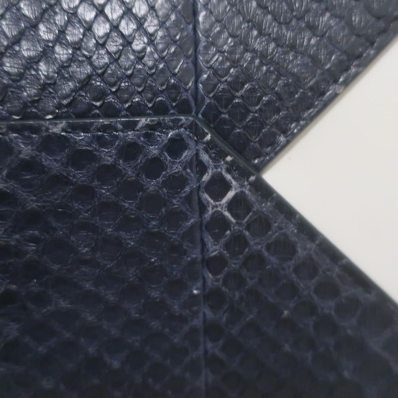 Balenciaga Large Cable Flap Shopper Tote Black Snakeskin &amp; White Leather