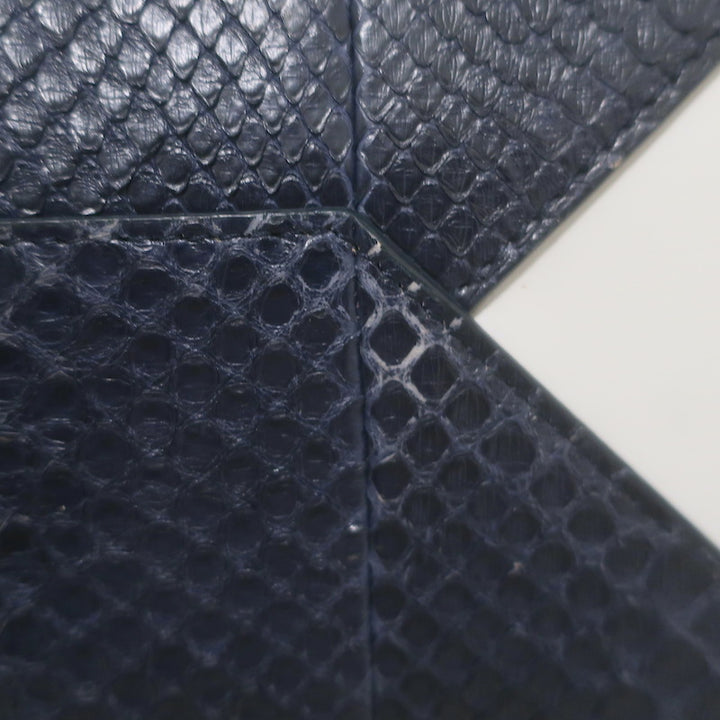 Balenciaga Large Cable Flap Shopper Tote Black Snakeskin &amp; White Leather