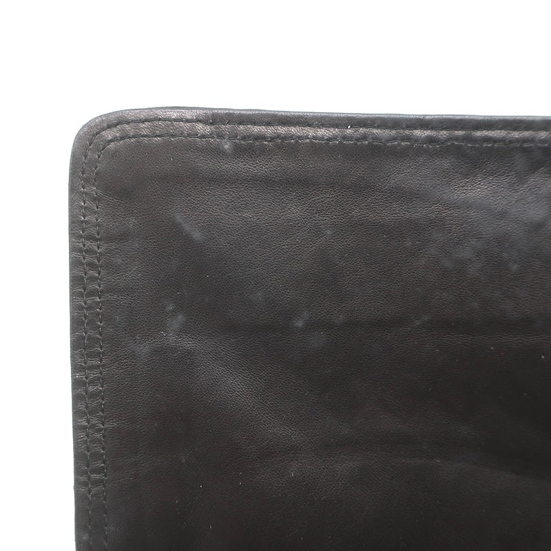 Vintage Bottega Veneta Intrecciato Large Flap Clutch Black Leather