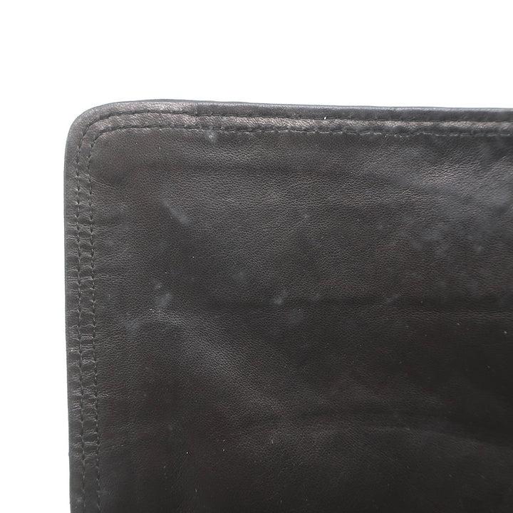 Vintage Bottega Veneta Intrecciato Large Flap Clutch Black Leather