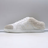 Christian Dior Star shearling-lined white leather sneakers, authentic pre-owned, EU 38