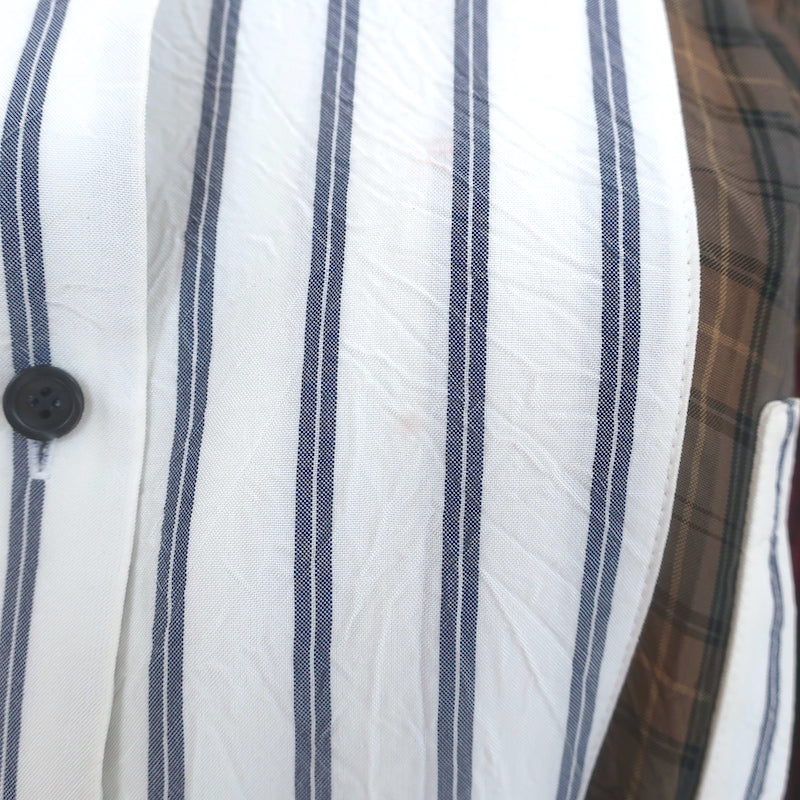 Loewe Striped Patchwork Shirt White/Multi Size Extra Small Long Sleeve Top