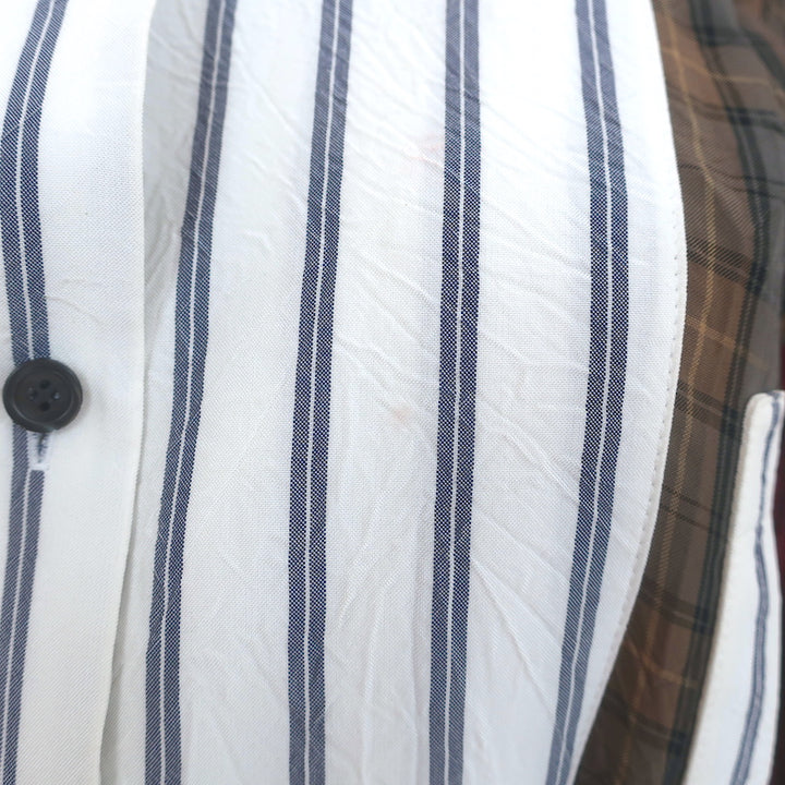 Loewe Striped Patchwork Shirt White/Multi Size Extra Small Long Sleeve Top