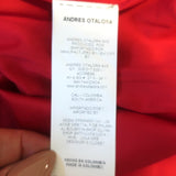 Andres Otalora Marbella Open-Back Mini Dress Red Cotton Size 2 NEW