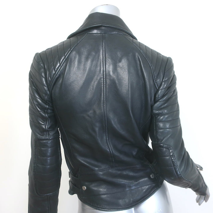 AllSaints Papin Leather Biker Jacket Black Size US 0