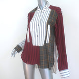 Loewe Striped Patchwork Shirt White/Multi Size Extra Small Long Sleeve Top