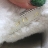 Christian Dior shearling-lined white leather sneakers, authentic gently pre-owned luxury, EU 38