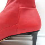 Isabel Marant Sock Boots Daevel Red Leather Size 39 Kitten Heel Ankle Boots