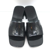 Gucci Rubber Logo Slides Black Size 35 Platform Sandals NEW
