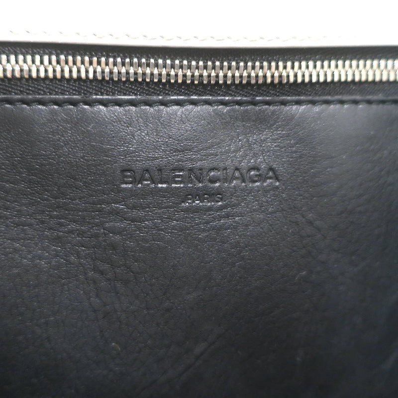 Balenciaga Large Cable Flap Shopper Tote Black Snakeskin &amp; White Leather