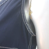 Veronica Beard Nickleby Belted Peplum Top Navy Stretch Cotton Size 4