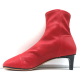Isabel Marant Sock Boots Daevel Red Leather Size 39 Kitten Heel Ankle Boots