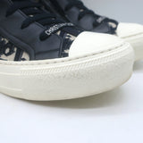 Christian Dior Walk'n'Dior high-top sneakers, navy Oblique stretch-knit with leather trim — authentic pre-owned, EU 38.5