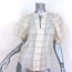 Isabel Marant Abias Puff Sleeve Blouse Cream Checked Organza Size 36