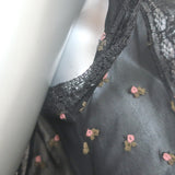 Ulla Johnson Magdalena Blouse Black Floral-Embroidered Georgette Size 8