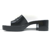 Gucci Rubber Logo Slides Black Size 35 Platform Sandals NEW