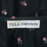 Ulla Johnson Magdalena Blouse Black Floral-Embroidered Georgette Size 8