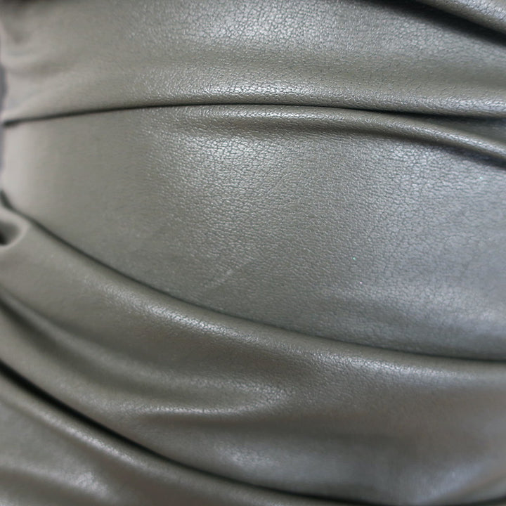 Helmut Lang Ruched Faux Leather Tube Top Army Green Size Extra Extra Small