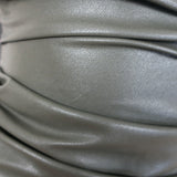 Helmut Lang Ruched Faux Leather Tube Top Army Green Size Extra Extra Small