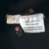 Ulla Johnson Magdalena Blouse Black Floral-Embroidered Georgette Size 8