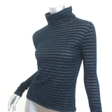 Rag & Bone/JEAN Keaton Striped Turtleneck Sweater Navy Cotton Size Extra Small