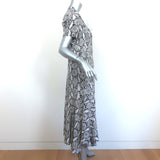 A.L.C. Midi Shirtdress Clarkson Gray Snakeskin Print Silk Size 6 NEW