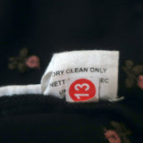 Ulla Johnson Magdalena Blouse Black Floral-Embroidered Georgette Size 8