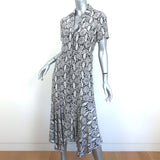 A.L.C. Midi Shirtdress Clarkson Gray Snakeskin Print Silk Size 6 NEW