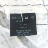 Isabel Marant Abias Puff Sleeve Blouse Cream Checked Organza Size 36