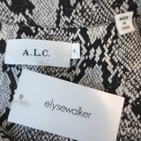 A.L.C. Midi Shirtdress Clarkson Gray Snakeskin Print Silk Size 6 NEW