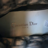 Christian Dior Walk'n'Dior high-top sneakers in navy Oblique stretch-knit with leather trim, authentic, pre-owned