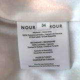 Nour Hammour Dakota Fur-Collar Long Leather Coat Powder Size 34 NEW