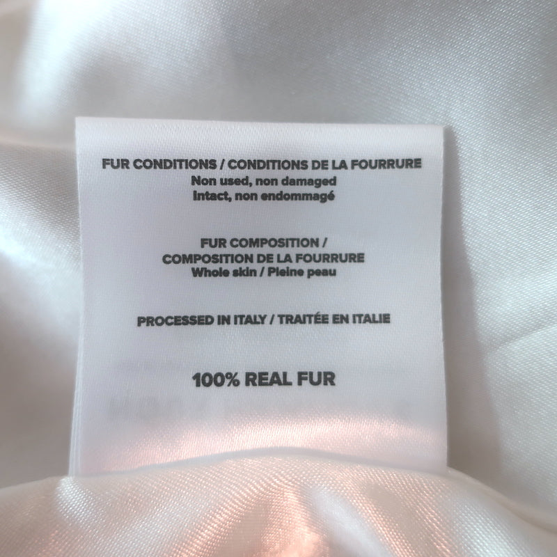 Nour Hammour Dakota Fur-Collar Long Leather Coat Powder Size 34 NEW