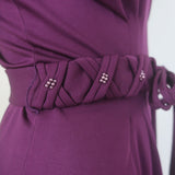 Matthew Williamson One of a Kind Belted Gown Plum Size 4 Sleeveless Maxi Dress