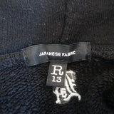 R13 Logo-Embroidered Hoodie Sweatshirt Black Size Extra Small