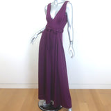 Matthew Williamson One of a Kind Belted Gown Plum Size 4 Sleeveless Maxi Dress