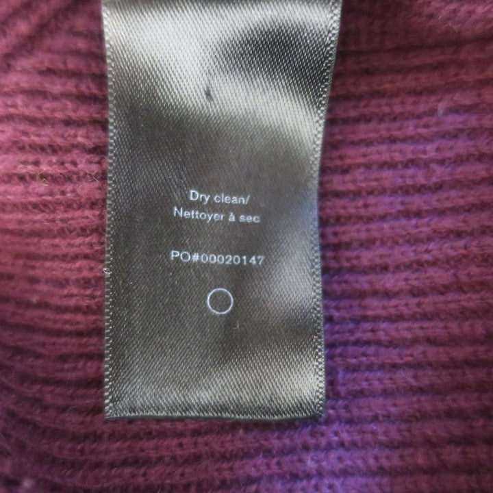 Rag &amp; Bone Raglan Sweater Burgundy Cotton-Cashmere Ribbed Knit Size Extra Small