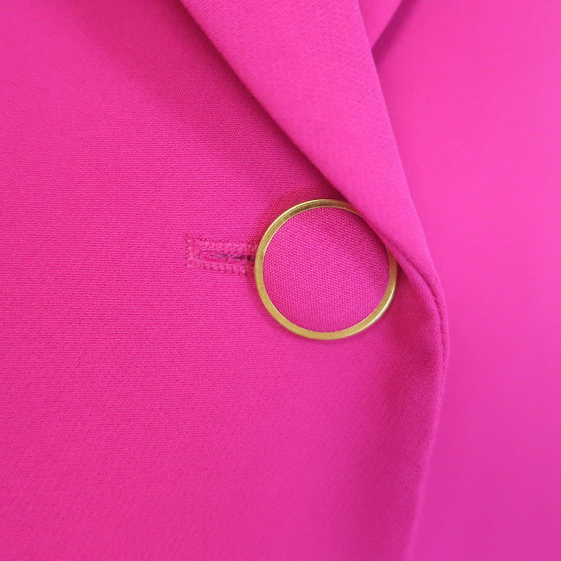 Milly Avery Blazer &amp; Paige Cropped Pants Suit Fuchsia Cady Size 6/8