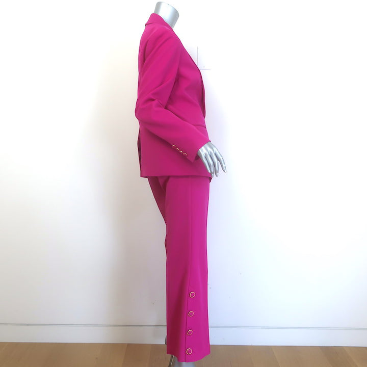 Milly Avery Blazer &amp; Paige Cropped Pants Suit Fuchsia Cady Size 6/8