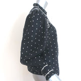 Ulla Johnson Abigail Blouse Black Eclipse Dot Embroidered Cotton Size 2