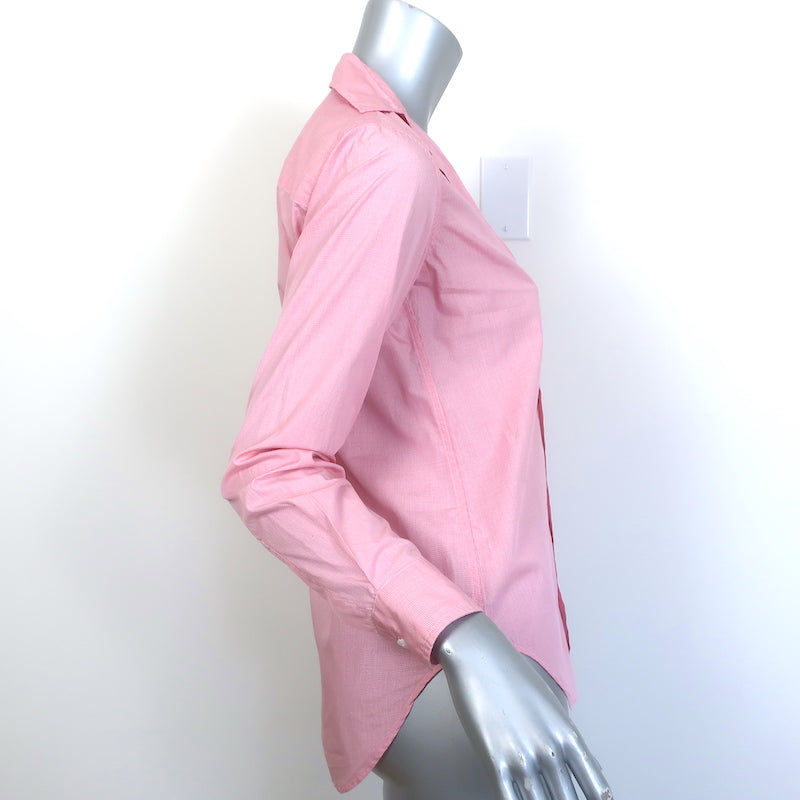 Frank &amp; Eileen Frank Shirt Pink Micro Check Cotton Size Extra Extra Small