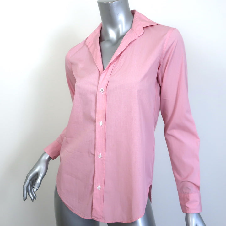 Frank &amp; Eileen Frank Shirt Pink Micro Check Cotton Size Extra Extra Small