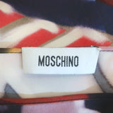 Moschino Graffiti Print Blouse Multicolor Silk Satin Size US 6 Short Sleeve Top