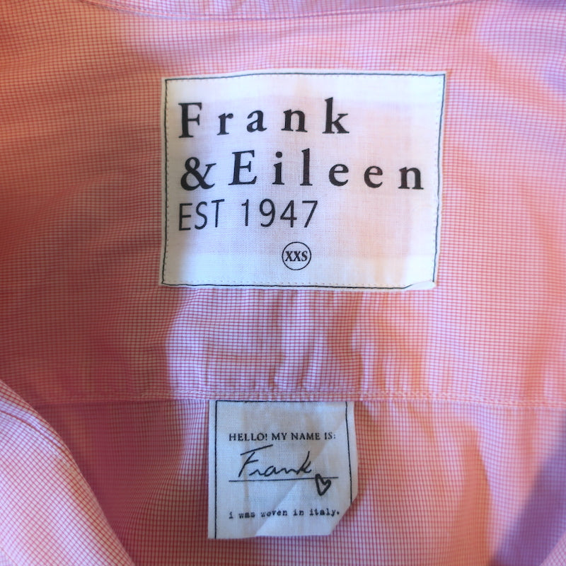 Frank &amp; Eileen Frank Shirt Pink Micro Check Cotton Size Extra Extra Small