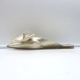 Valentino Unchateau bow mules, gold metallic cracked leather, pre-owned, size EU 38.5, elegant vintage-luxe patina